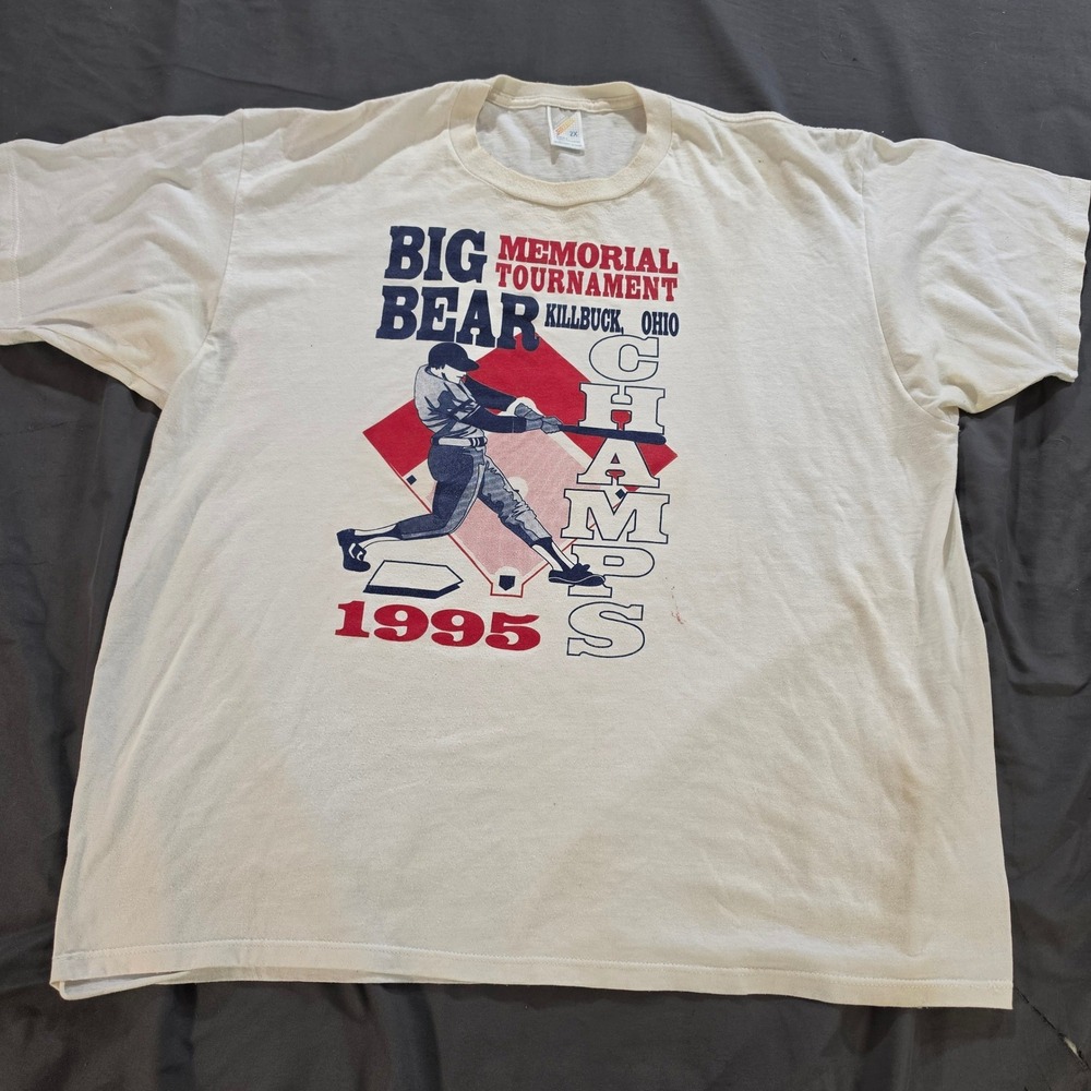 Vintage 1995 Big Bear Memorial Baseball Tournament T-Shirt 2XL Jerzees Ohio